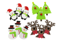 Stickers de Noël en caoutchouc souple - 12 stickers - Formes en Mousse autocollante - 10doigts.fr