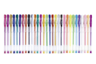 Stylos bille encre gel - 30 couleurs assorties - Calligraphie, Ecriture - 10doigts.fr