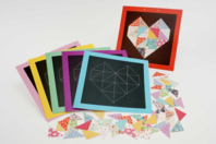 Kit tableaux cœurs, effet patchwork - 6 pièces - Kits créatifs en Papier - 10doigts.fr