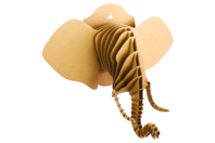 Trophée tête d'éléphant en carton à assembler - Objets décoratifs en carton - 10doigts.fr