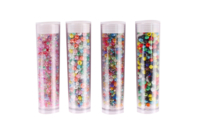 Tubes de rocailles multicolores - Set de 4 - Perles de rocaille - 10doigts.fr
