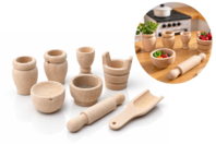 Ustensiles de cuisine miniatures en bois - 8 pcs - Univers Miniature : maison de poupée et miniatures - 10doigts.fr
