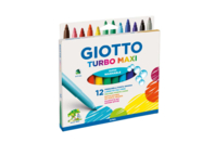 Feutres GIOTTO Turbo Maxi -  1 pochette de 12 feutres - Feutres pointes larges - 10doigts.fr