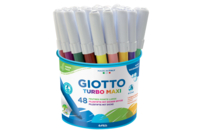 Feutres GIOTTO Turbo Maxi -  1 pot de 48 feutres - Feutres pointes larges - 10doigts.fr