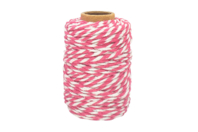 Ficelle coton bicolore fuchsia et blanc - 25 m - Fils pour bracelets brésiliens - 10doigts.fr