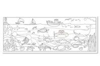 Fresque géante à colorier : La mer - Supports de Coloriages - 10doigts.fr