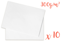 Papier épais 300 gr/m² - 50 x 70 cm Blanc - 10 feuilles - Papiers colorés - 10doigts.fr
