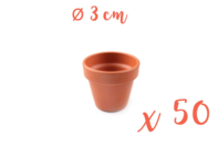 Pots en terre cuite Ø 3 cm - Hauteur 3 cm - 50 pots - Supports en céramique à décorer - 10doigts.fr