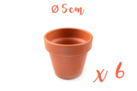 Pots en terre cuite Ø 5 cm - Hauteur 5 cm - 6 pots - Supports en céramique à décorer - 10doigts.fr