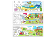 Set de 3 fresques géantes à colorier (mer, forêt, ferme) - Supports de Coloriages - 10doigts.fr