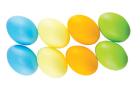 Oeufs colorés en plastique 6 cm - 8 pièces - Oeufs de Pâques créatif - 10doigts.fr