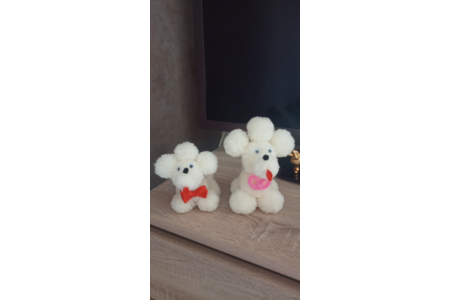 CANICHES BLANCS POMPON - Divers - 10doigts.fr