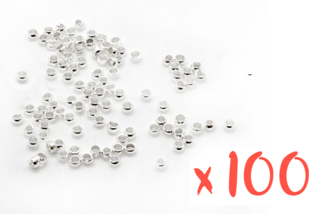 Perles rondes à écraser argentées - 1000 pièces - Perles à écraser – 10doigts.fr