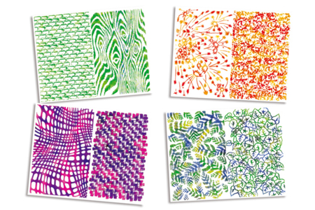 Set de 4 plaques relief pour 8 textures - 10doigts.fr