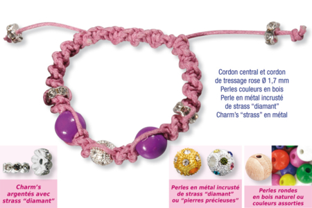 Shamballas... avec des perles en métal incrusté de strass diamant et des perles en bois - Bijoux, bracelets, colliers – 10doigts.fr