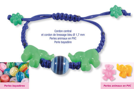 Shamballa avec perles bayadères et perles animaux - Bijoux, bracelets, colliers – 10doigts.fr