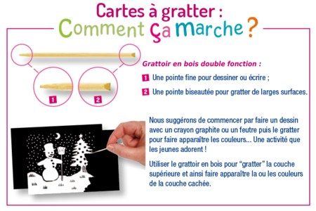 Cartes à gratter fond blanc - 5 cartes - Cartes à gratter, à poinçonner – 10doigts.fr