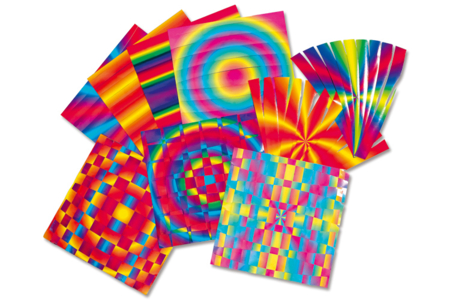 Set de 12 feuilles à tresser, illusions d'optique - 10doigts.fr