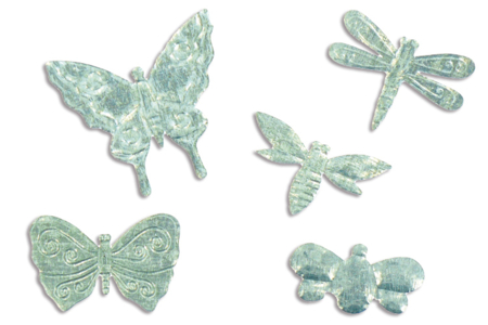 Set de 5 insectes en métal gauffré - 10doigts.fr