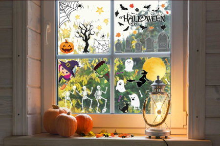 Stickers d'Halloween vitrostatiques - Décorations d'Halloween – 10doigts.fr