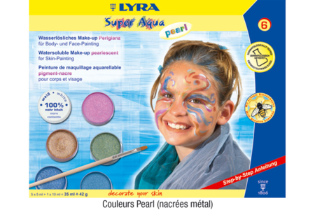 Boîte de 6 fards de maquillage, couleurs assorties - 10doigts.fr