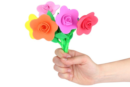 Kit 6 fleurs en caoutchouc mousse assorties - Kits clés en main – 10doigts.fr