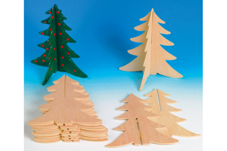 Sapin à emboîter en bois naturel - Décors en bois Noël – 10doigts.fr