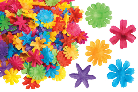 Fleurs en tissu - 300 pièces - Fleurs et feuilles décoratives – 10doigts.fr