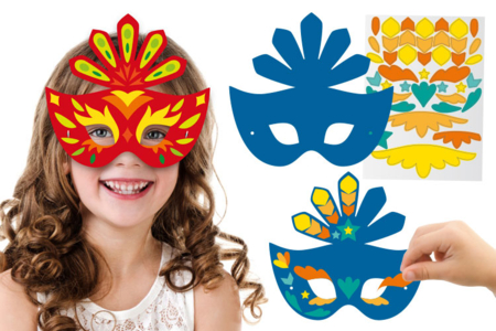 Kit masques carnaval + gommettes - 6 pièces - Masques – 10doigts.fr
