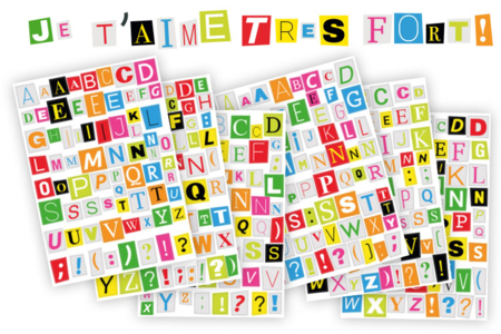 Gommettes Lettres de Magazine - 420 gommettes - Gommettes Alphabet, messages – 10doigts.fr