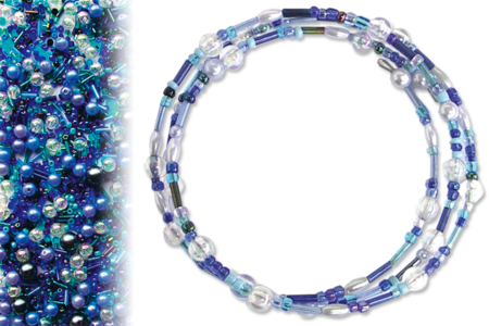 Kit bracelets farandole de perles fantaisie, en camaïeu de bleus - 10doigts.fr