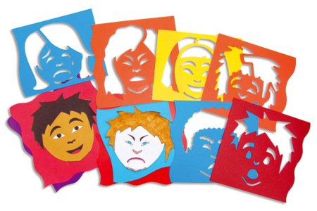 Set de 6 pochoirs facies - 10doigts.fr