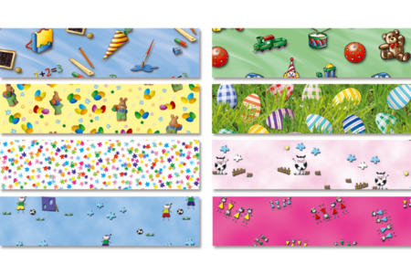 Pochette de 8 feuilles de papier calque motifs enfantins assortis  - 10doigts.fr