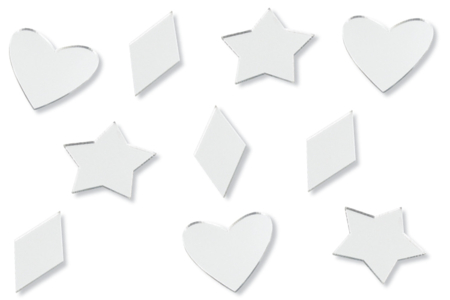 Set de 30 mini-miroirs auto-adhésifs en acrylique, formes assorties - 10doigts.fr