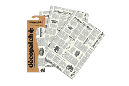 Papier Décopatch Journal - 3 feuilles  N°770 - Papiers Décopatch – 10doigts.fr