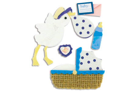 Set de 4 stickers 3D Naissance - 10doigts.fr