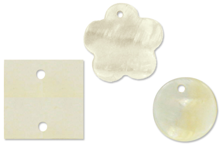 Set de 5 sequins carrés en nacre naturelle 2.5 x 2.5 cm - 10doigts.fr