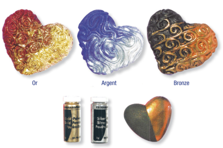 Poudre Or, Argent ou Bronze pour pâtes polymères thermodurcissables - 10doigts.fr