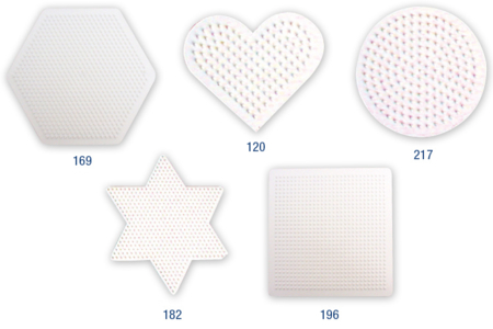 Set de 5 plaques géométriques assorties, pour perles fusibles - 10doigts.fr