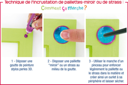Set de paillettes miroirs à incruster, en camaïeu de couleurs  - 10doigts.fr