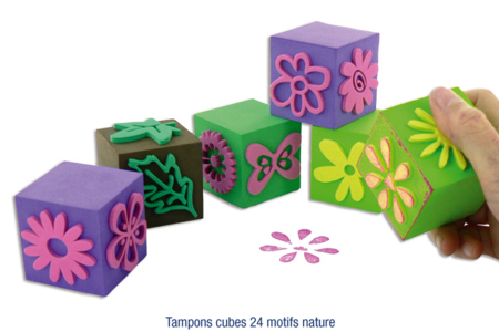 Tampon Cube en caoutchouc mousse  - 10doigts.fr