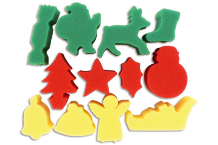 Set de 12 maxi-éponges Noël - 10doigts.fr