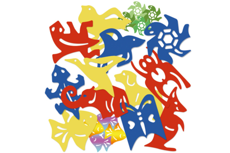 Set de 12 pochoirs gabarits animaux - 10doigts.fr