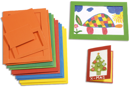 Set de 20 passe-partouts en carton ondulé, couleurs et tailles assorties - 10doigts.fr
