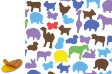Set de 100 animaux en caoutchouc souple, couleurs et tailles assorties - 10doigts.fr