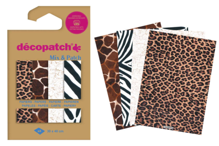 4 feuilles mix dceopatch - Animaux - Papiers Décopatch – 10doigts.fr