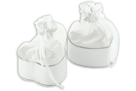 Set de 6 boîtes à dragées forme coeur - 10doigts.fr