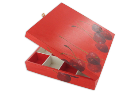 Boîte en bois,16 casiers - 25 x 25 cm - Boîtes et coffrets – 10doigts.fr