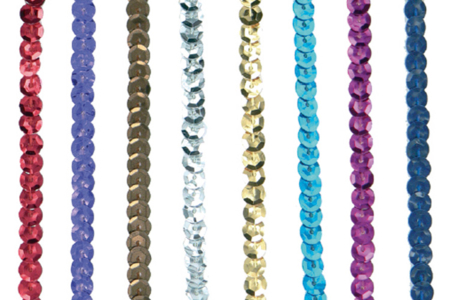 Set de 8 x 1 mètre de galons à paillettes métallisées couleurs assorties - 10doigts.fr