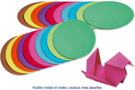 Feuilles pour pliages Origami - 10 couleurs assortis - Papiers Origami – 10doigts.fr